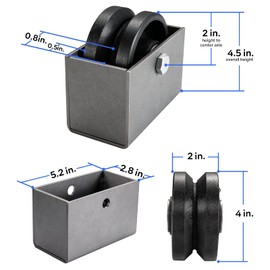 NINOSO 4" x 2" V-Groove Cast Iron Wheel - Capacity up to 800 Lb, Use for V Track, Rolling Driveway Gate (1 Wheel with Box)