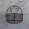 CVHOMEDECO. Wall Mounted Chicken Wire Storage Basket Rustic Hanging Wire