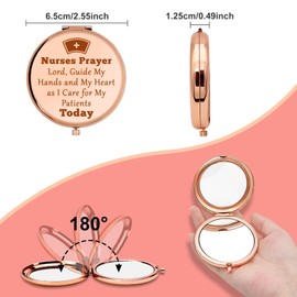Christian Nursing Gifts Compact Makeup Mirror Nurse Prayer Gifts Inspirational Gift for Practitioner Nurse Medical Student Gift Religious Gifts for Nurses Folding Mirror Nurse Graduation Gifts