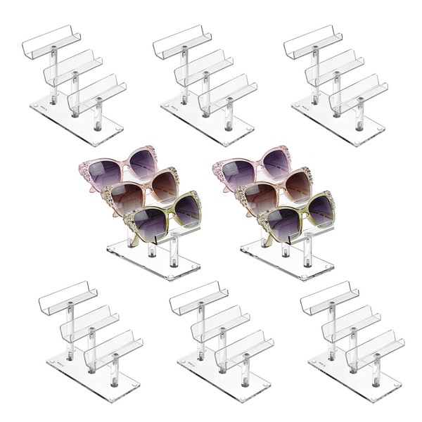 MOOCA 8 Pcs Set, 3 Tier Acrylic Eyewear Display Stand,