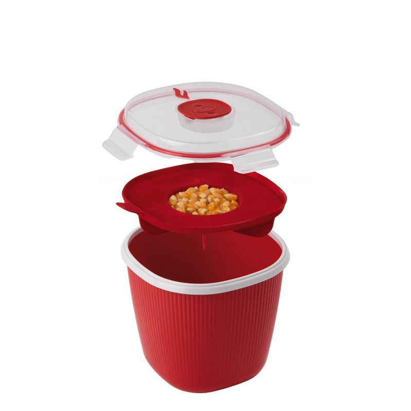 Snips Tempo Zero Pop-Corn Popper 1.5 Liter, Polypropylene, Red, One