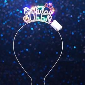 Zoestar Happy Birthday Headband Rhinestone Birthday Queen Party Hair Accessories Women (Silver, One Size)