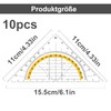 Set of 10 Geometry Triangle, Plastic Set Square, Flexible Set