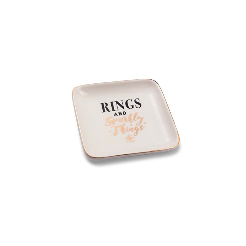 Rings & Sparkly Things Ceramic Trinket Tray Sentimental Gift Idea