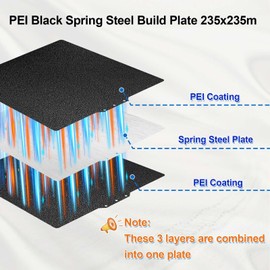 IdeaFormer Textured PEI Printing Plate 235 x 235 mm for Flashforge Adventurer 5M Pro, PEI Spring Steel Print Bed Flexible PEI Build Plate for Flashforge Adventurer 5M and 5M Pro