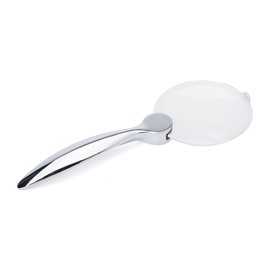 Handheld Reading Magnifier 2.5X/5X Round Rimless Lens Magnifying Glass with Zinc Alloy Non-Slip Handle for Newspaper Reading Books Hobbies Learning Repairing Observation Portable Magnifying Loupe