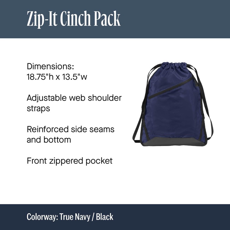 Port Authority Zip-It Cinch Drawstring Bag