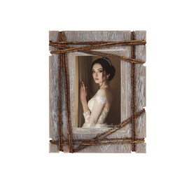 AKRILANE 4x6 Picture Frame Wood Rustic, Decorative, Distressed & Vintage Looking Photo Frames Wall Decor for Wall Mount & Table Top Display for Home Decor – 4 x 6 Wedding Picture Frames – Style C