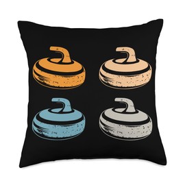 Curling Player Curler Sport Lover Curling Stone Throw Pillow