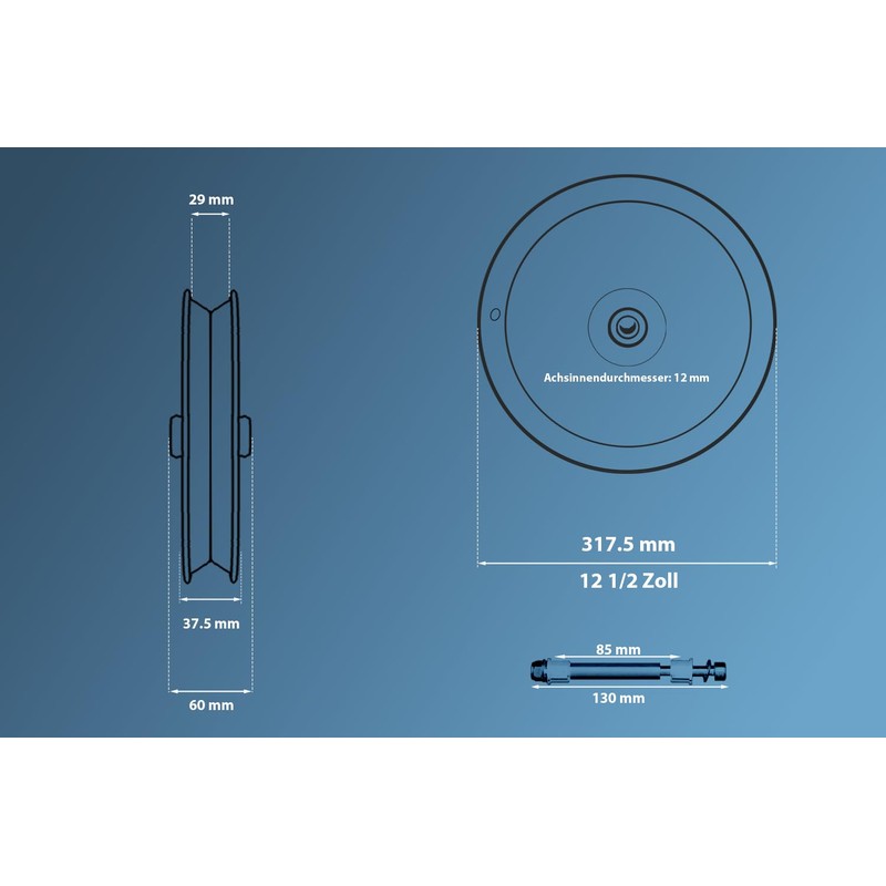 12 1/2 Inch Disc Wheel Trailer Hand Trolley Wheel Rim