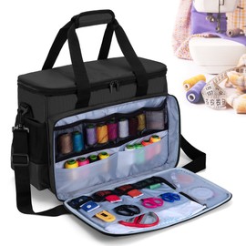 LUXJA Sewing Machine Carrying Bag with Removable Padding Pad, Tote Bag for Sewing Machine and Extra Sewing Accessories, Black