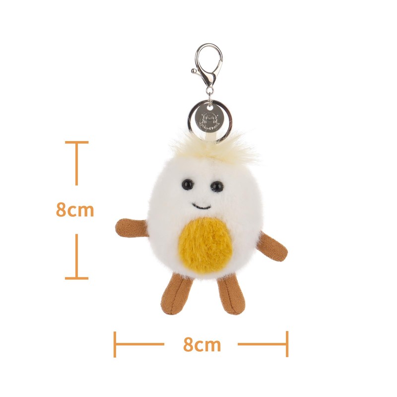 Apricot Lamb Boiled Egg Food Cute Keychain, Soft Stuffed Plush