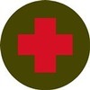 Round Combat Medic Cross Sticker 4"