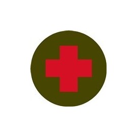 Round Combat Medic Cross Sticker 4"