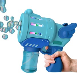 Funny Bubble Blower Machine Electric Automatic Bubble Maker with Colorful Light Kids Outdoor Toys