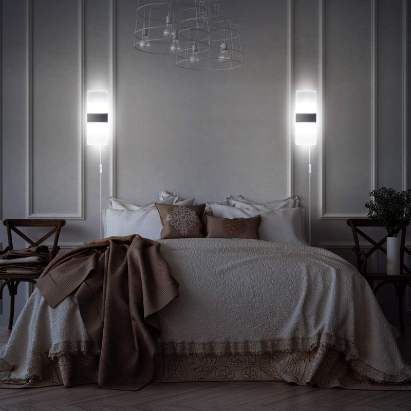 TRLIFE Wall Sconce Plug in, Modern Wall Sconce 12W Wall