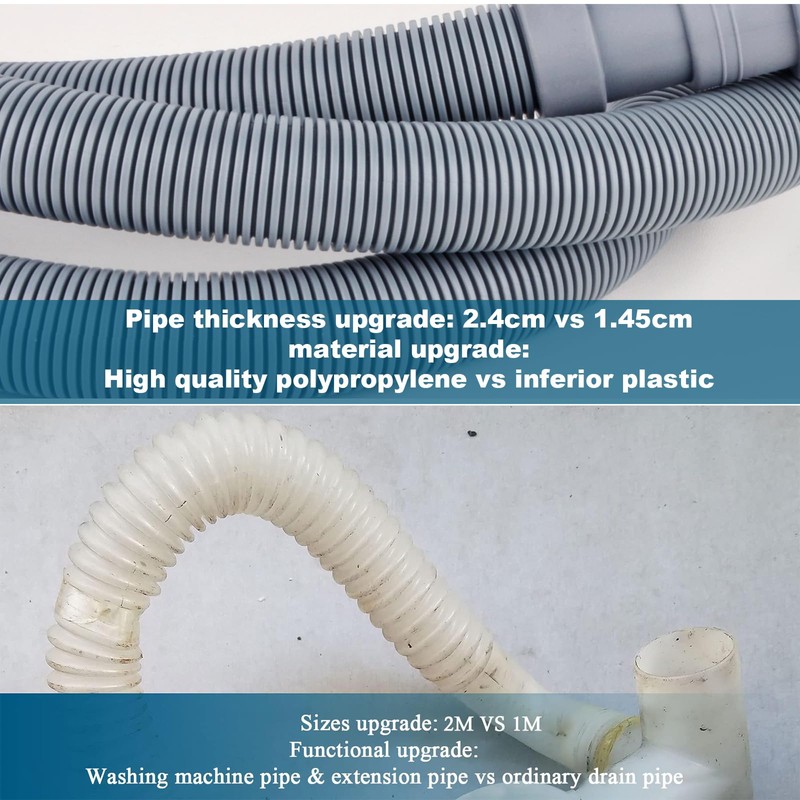 twoonto Drain Hose Extension for Washing Machines, 2M Universal Washing