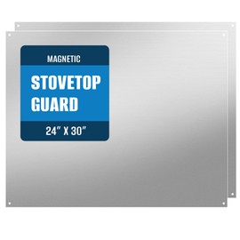 2-Pack 24" By 30" Stainless Steel Stove Backsplash, Reversible Ultra Flat Splatter Guard Range Hood Backsplash, Easy Clean Wall Shield Magnetic Metal Panel