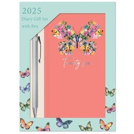 2025 Slim Week To View Diary Watercolour Spot & Ombre Fle Designer Diary (Hello Ombre)
