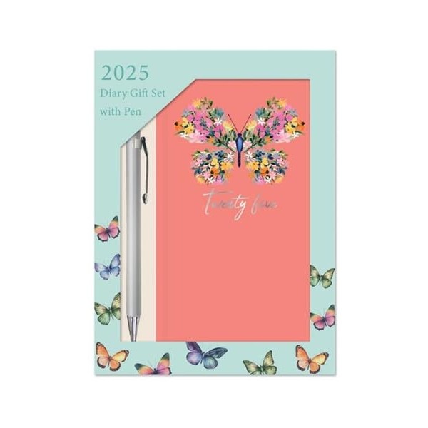 2025 Slim Week To View Diary Watercolour Spot & Ombre