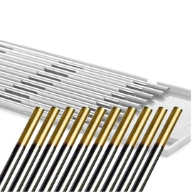 WeldingCity 10-pk Premium TIG Welding Tungsten Electrode Rod 1.5% Lanthanated (Gold, EWLa15) 3/32" x 7" | 10-pcs