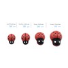 HoneyToys 70Pcs Four Size Painted Wooden Ladybug/Self Adhesive/Craft/Decorations/Home Decor/Plants