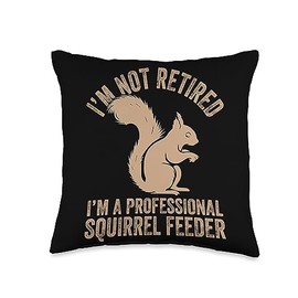Squirrel Funny Apparel Funny Animal Lover I'm A Professional Squirrel Feeder Throw Pillow, 16x16, Multicolor