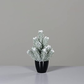 Seidenblumen Roß Mini Christmas Tree with Snow and Ice 24 cm in Pot DP Artificial Christmas Tree Plastic 100% PE