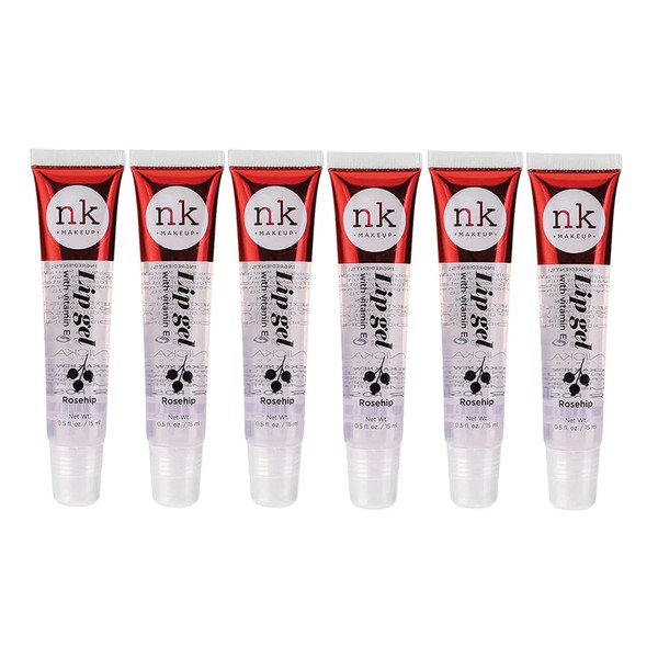 6 PACK!! NICKA K NEW YORK Clear Lip Gel with Vitamin E (Rosehip)
