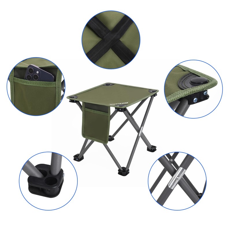 Roptat 2 Pack Camping Stool,Portable Folding Compact Lightweight Stool Seat