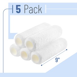 Bates- Paint Roller Covers, 9", 5 Pack, White, Covers for Paint Rollers 9 Inch, 9 Inch Paint Roller Covers, Paint Roller Cover, Paint Roller Covers 9 Inch, Large Paint Roller Covers