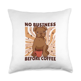 Bulldoge Coffee Lovers Coffee Bean Men Women Throw Pillow