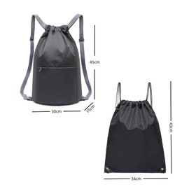 GYWHOOFT Drawstring Backpack Bag,2 Pcs Drawstring Backpack Waterproof Drawstring Bags Gym Bags,Drawstring Gym Backpack String Bag,Drawstring Backpack Water Resistant String Bag Sports Gym Bag(Black)