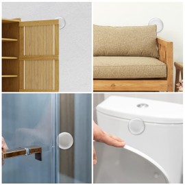 Door Stopper for Wall, Door Knob Wall Protector - 8 PCS Clear Silicone Bumpers with Strong Adhesive, Shock Absorbent Noise Reducing Guards for Doors, Cabinets, Shower