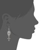 Silver Earrings Cool Gothic Punk Style Skull Cross Shaped With