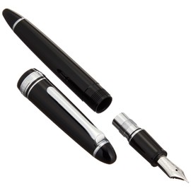 Sailor Fountain Pen, Profitlite Silver Trim, Black, Medium Point, 11-1039-320
