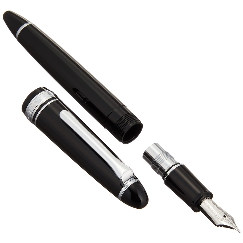 Sailor Fountain Pen, Profitlite Silver Trim, Black, Medium Point, 11-1039-320