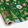 Burymento Christmas Wrapping Paper Roll, Green Gift Wrap Paper with