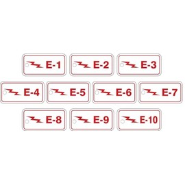Accuform TDF320VPR Plastic "Electric" Energy Source Standard Tag, 1 to 10 Series, 1-1/2" W x 3" L, Red on White (Pack of 10)