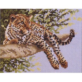 Leopard Cameo Counted Cross Stitch Kit-6-1/2"X5" 14 Count