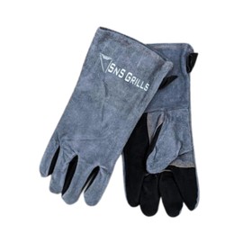 SnS Grills Slow ‘n Sear High-Heat Resistant Leather Grill Gloves - Protective BBQ Gloves for Safe Grilling, Cooking, and Handling Hot Items