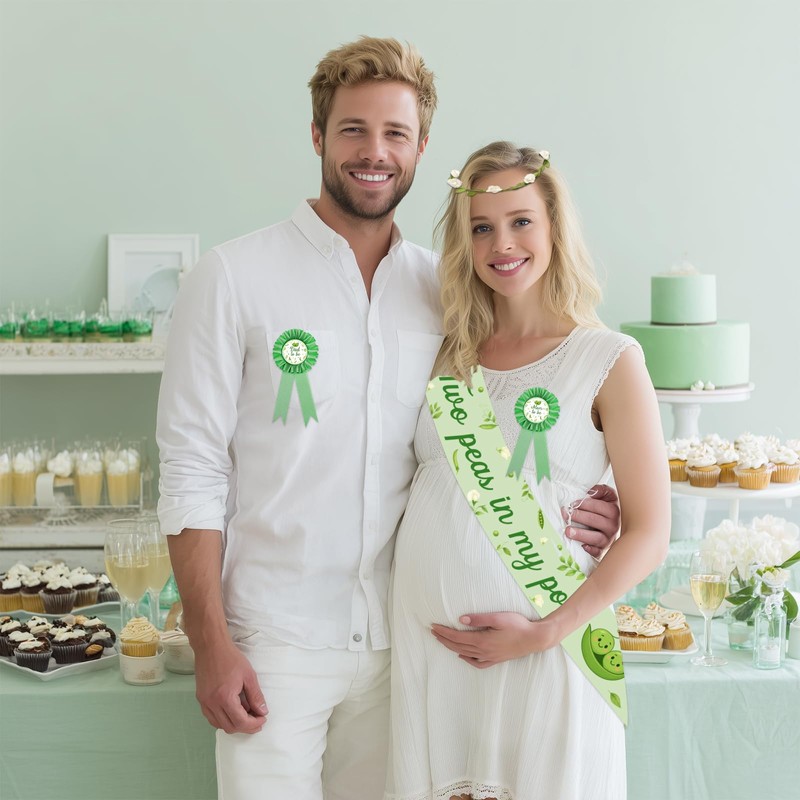 Two Peas in My Pod Twins Baby Shower Corsage Pins