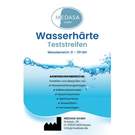 Medasa Water Hardness Test Strips Individually Packed and Sealed Result in °dH Total Hardness Test Limescale Test Water Hardness Test Sticks (5)