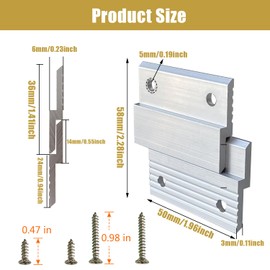 10 Pairs French Cleat Hanger, 2'' French Cleat Hanger Heavy Duty Aluminum Z Bar Wall Mount Picture Hanger for Hanging Mirrors Picture Frames Whiteboards Panels Shelves Headboards Art Fram (Silver)