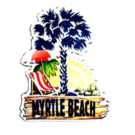 Myrtle Beach South Carolina with Palm Tree Fridge Magnet