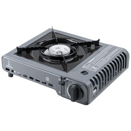 The First Penguin Portable Camping Stove - with Carrying Case 10,000 BTU Great for Emergency Preparedness Kit, High Power Butane Stove, Perfect for Camping, Hiking and Emergency-Grey