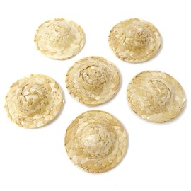 Honbay 6PCS Mini Hand Knitting Doll Straw Hat for DIY Crafts Jewelry Accessories Decoration
