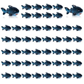 Yuthsona 50PCS Mini Ocean Animals Figurines Ornaments Resin Sea Animal Tiny Resin Figurines for Fish Tank Decorations Birthday Party Favor Garden Accessories Gift (Black Shark)