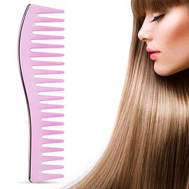 Hair Detangling Comb, Wide Tooth Comb for Curly Hair, No Handle, Large Detangling Comb, Shampoo Comb for Men and Women (Purple Pink)