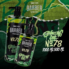 BARBER MARMARA Men's Shaving Gel No. 78 - Men's Shaving Gel Transparent 1000 ml - Shaving Gel Men - Precise Shaving of Beard Contours - Does Not Foam - Cools the Skin - with Pump Dispenser